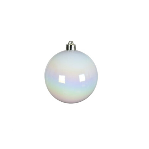 48 White Iridescent Christmas Baubles Shatterproof Tree Decoration 6cm 2