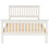 Monaco 4FT 6inch Double High Foot End White Bed Frame Only - Pine Slats 4
