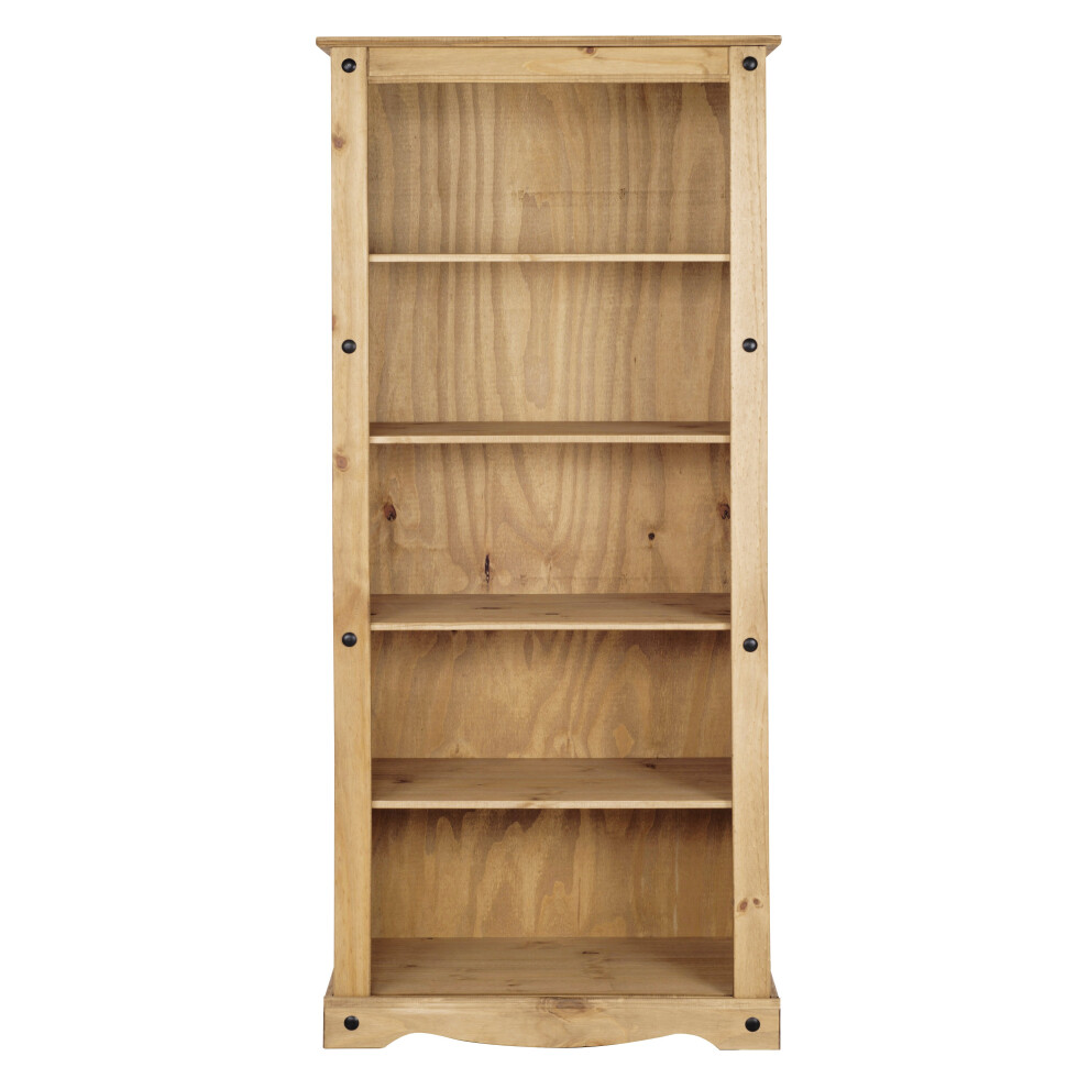 Corona Bookcase Tall Pine Large Mexican Solid Wood