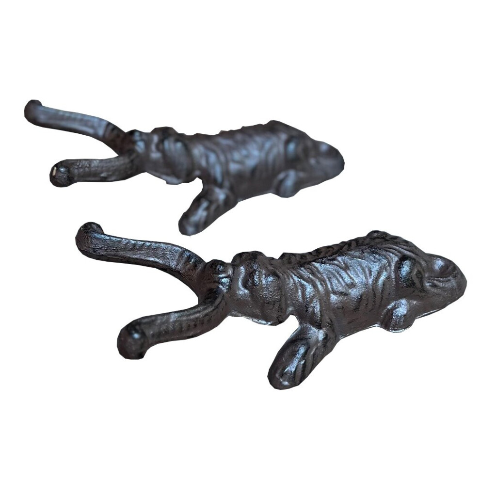 Set of 2 Cast Iron Dog Shape Garden & Patio Boot Jacks