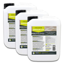 (3 x 5 Litres) Smartseal Natural Stone Sealer - Colour Enhancing Finish - Wet Look Patio Sealer & Stone Sealer for Sandstone, Limestone, Granite, Travertine & Slate