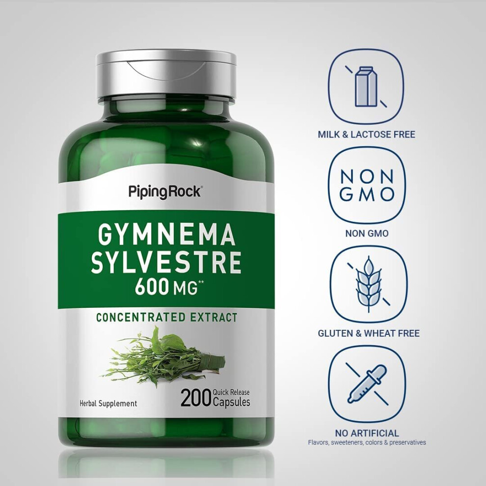 Piping Rock Gymnema Sylvestre Leaf Capsules 600Mg 200 Capsules