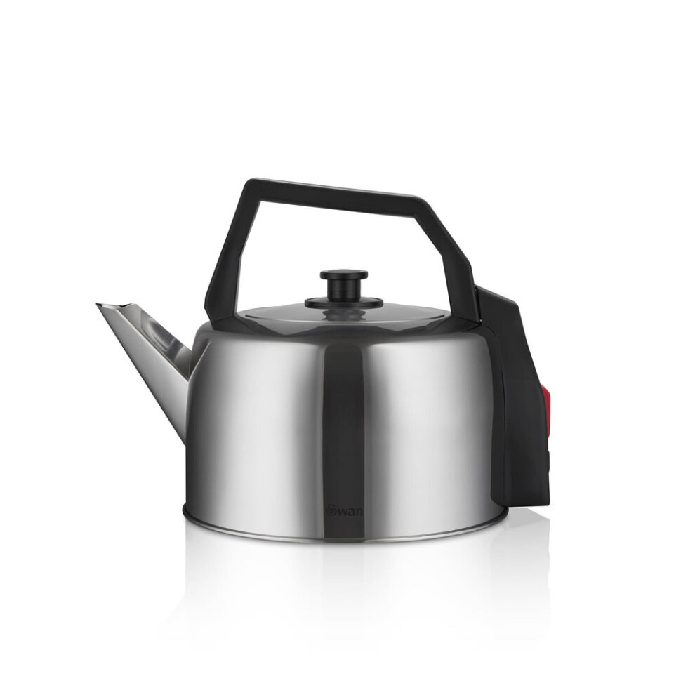 Swan 3.5 Litre Stainless Steel Catering Kettle, Camping Kettle, Hard Wearing, Fast Heating, Strix Control, Detachable Power Cord, SK14635N, Silver