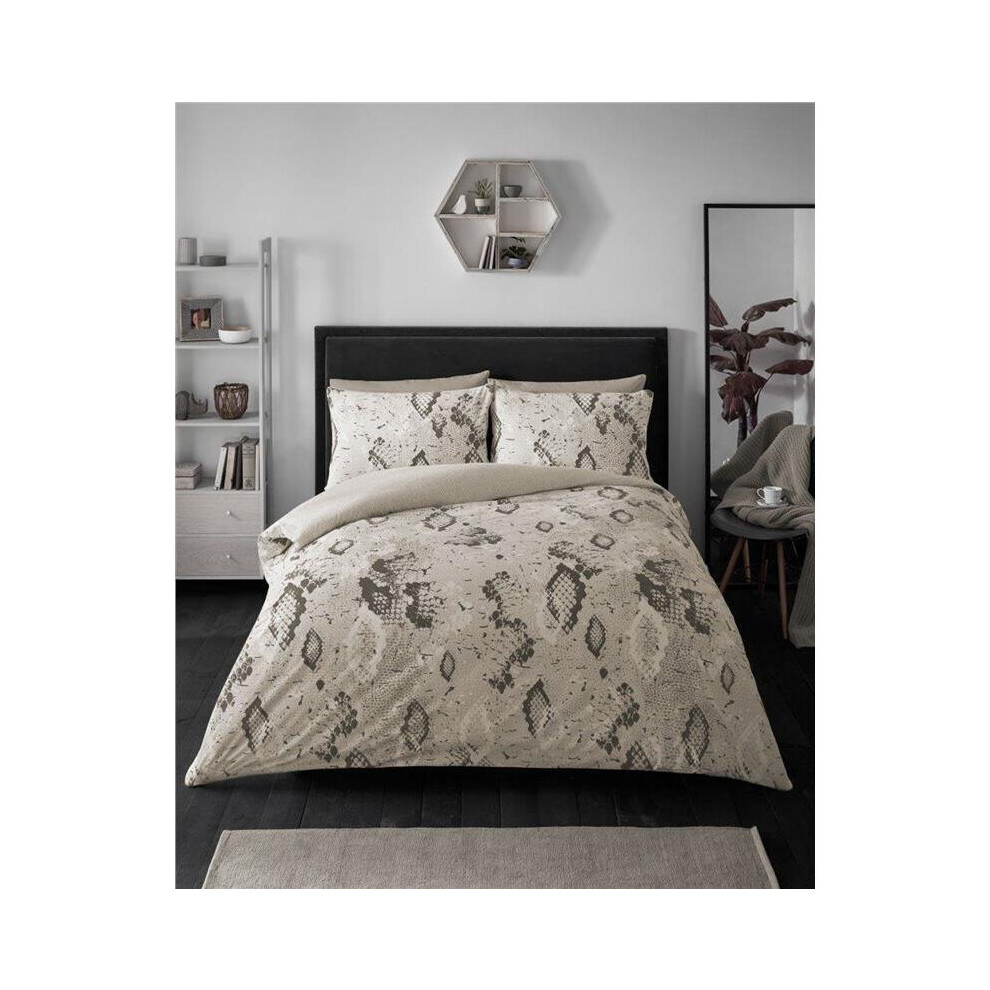 (King) Snake skin duvet sets quilt cover bed set natural animal print bedding