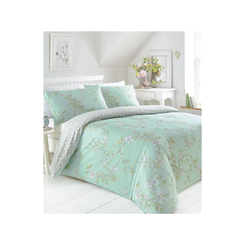 Homemaker Bedding (King) Duvet Sets Country Cottage Floral Design Pretty Quilt Cover Bedding Green