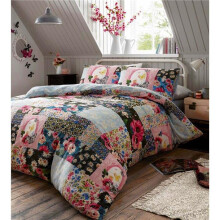 (King) Duvet set floral bedding printed patchwork quilt cover & pillow cases flowers