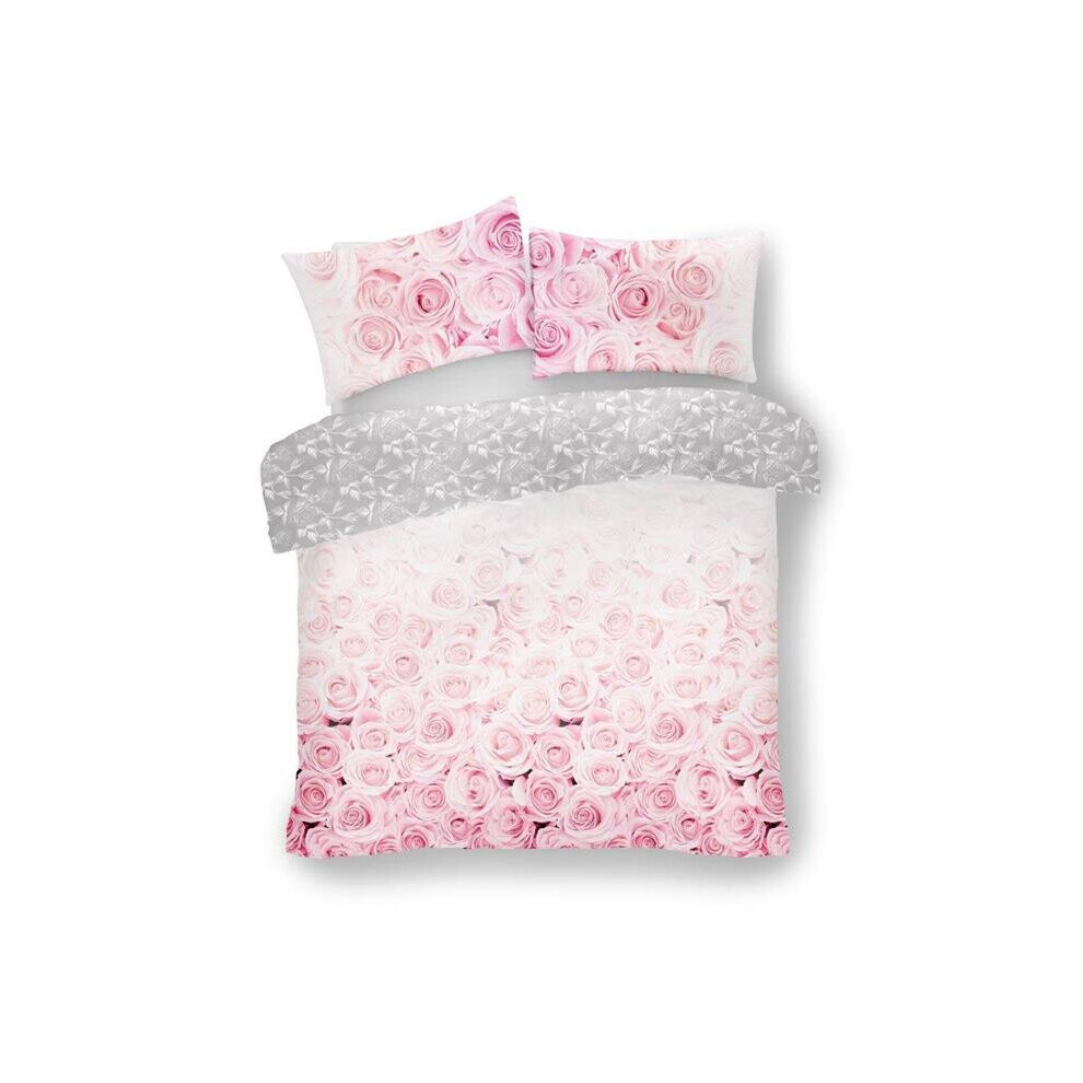 (King) Duvet sets pink rose petal bedding quilt cover pillow cases