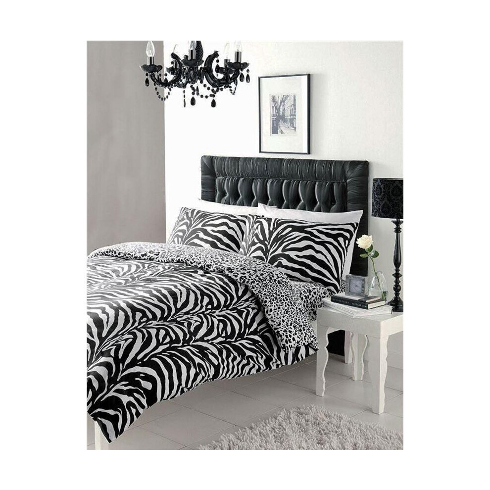 Homemaker Bedding (King) Zebra Print Duvet Sets Black & White Quilt Cover Bed Set Animal Print Bedding