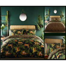 (Super King) Duvet Sets Jungle Palm Leaf Quilt Cover Tiger Cheetah Leopard Print Bedding