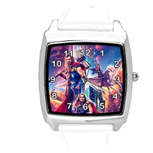 White Leather Square Watch for Fantasy Fans