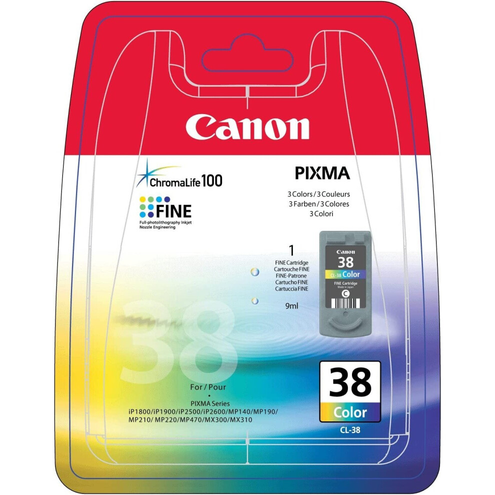 Canon Cl 38 - Ink Tank - 1 X Colour (Cyan, Magenta, Yellow) - Blister