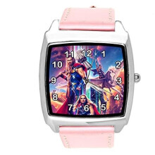 Pink Leather Square Watch for Fantasy Fans