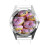 White Leather Round Watch for Donut Fans 1