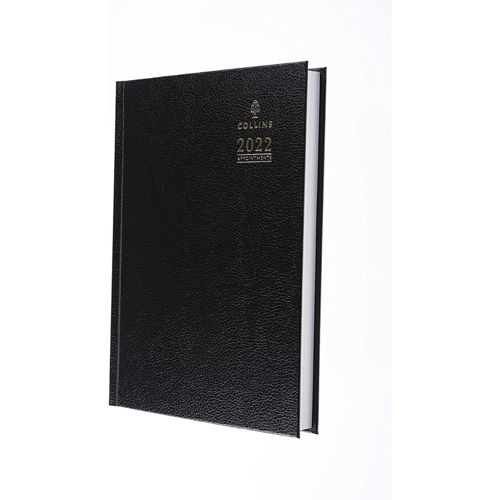 Collins Desk A5 Day to a Page with Appointments 2022 Diary - Black