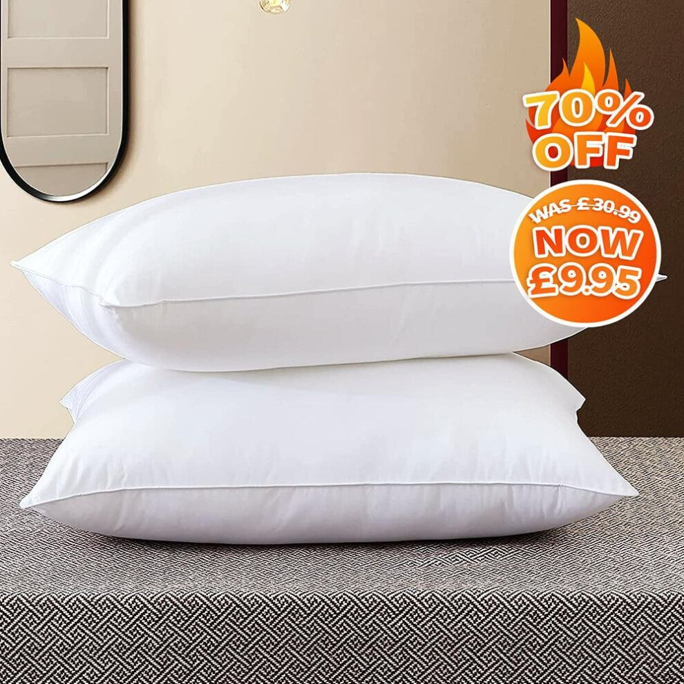 Home Pillows Pack  2 Standard Size Extra Soft Filling Quality Comfortable Cotton