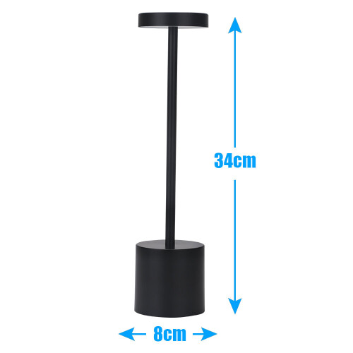 (Black) Cordless Rechargeable Led Table Lamp Desk Lights 2