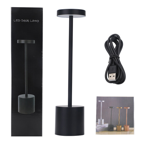 (Black) Cordless Rechargeable Led Table Lamp Desk Lights 1