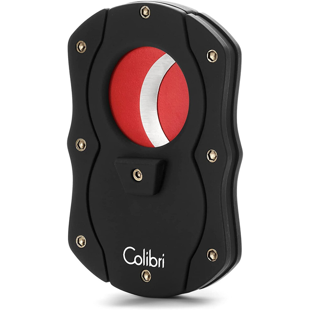 Colibri Cut | Double Guillotine Cigar Cutter| With Blades|Spring Loaded Release|Up-To 62 Ring Gauge Cigars| Ergonomic Design | Includes Black/Red