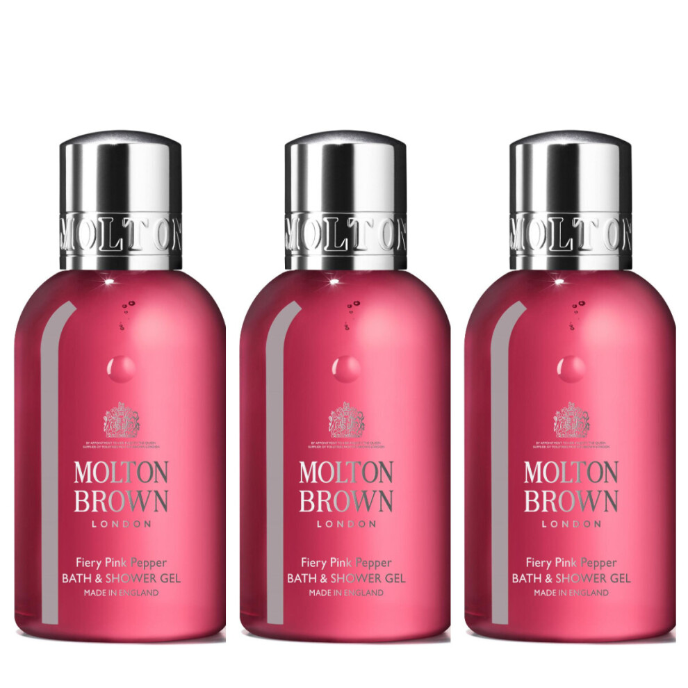 Molton Brown Fiery Pink Pepper Shower Gel (3 x 100ml Bottles) 300ml