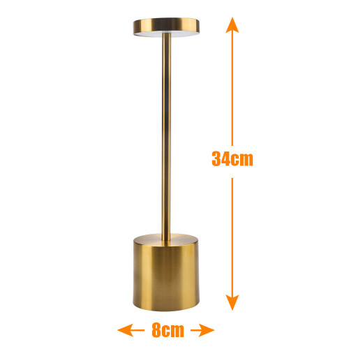 (Gold) Cordless Rechargeable Led Table Lamp Desk Lights 2