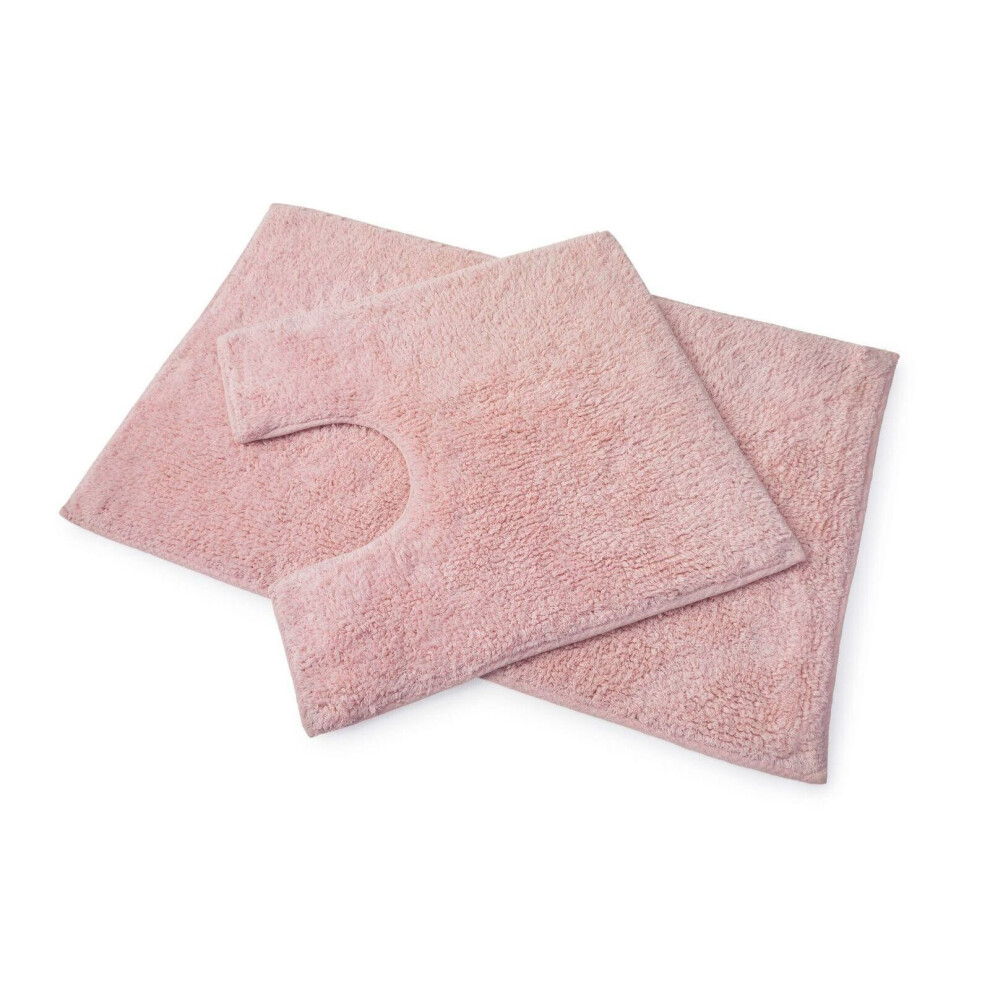 BLUE CANYON PREMIER 2 PIECE BATHROOM MAT SET BLUSH PINK