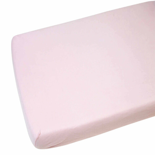 (pink) 2X 100% Polycotton Cot Bed Fitted Sheets 70x140cm