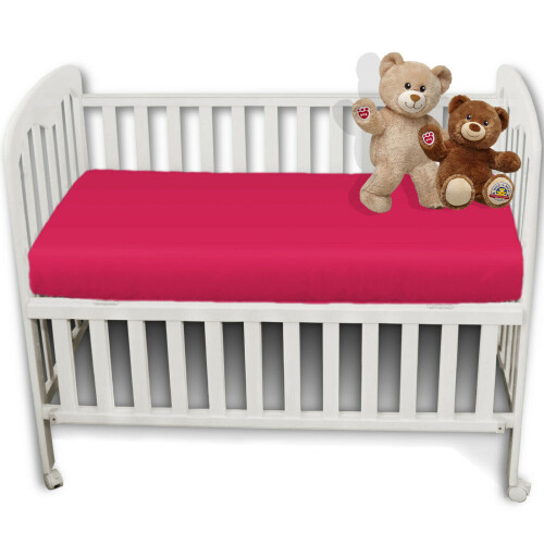 (Black) 2X 100% Polycotton Cot Bed Fitted Sheets 70x140cm 2