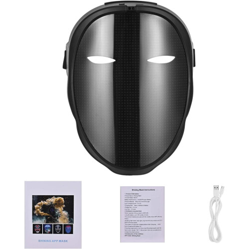 LED Programmable FULL Face Mask App Control Mask Cosplay Rechargeable 1