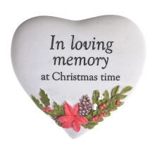 Christmas Graveside Plaque In Loving Memory Heart Remembrance Ornament