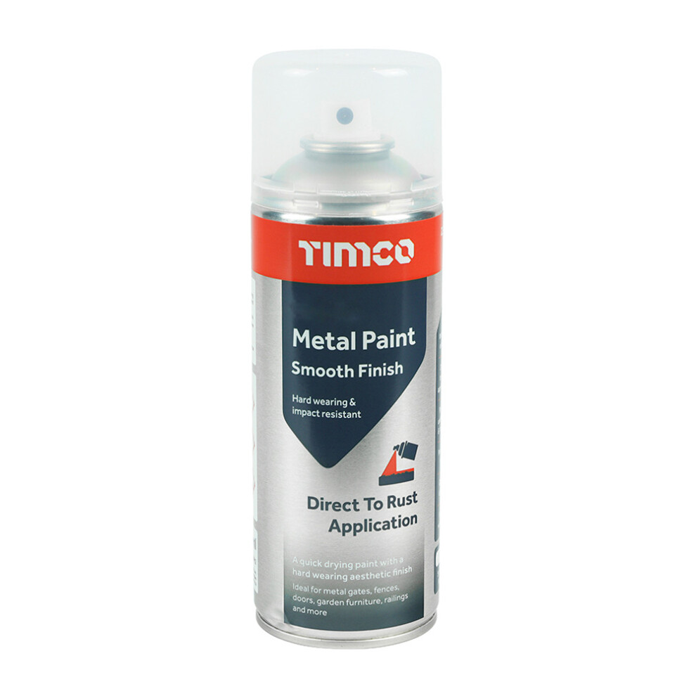 Timco Silver Metal Paint Smooth Finish 380ml (1 Pack Can)