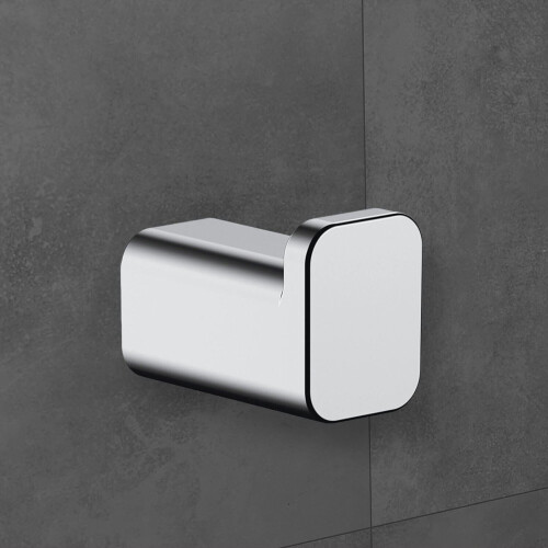 Hansgrohe hansgrohe AddStoris Single Robe Hook Chrome Bathroom Modern Wall Mount 41742000