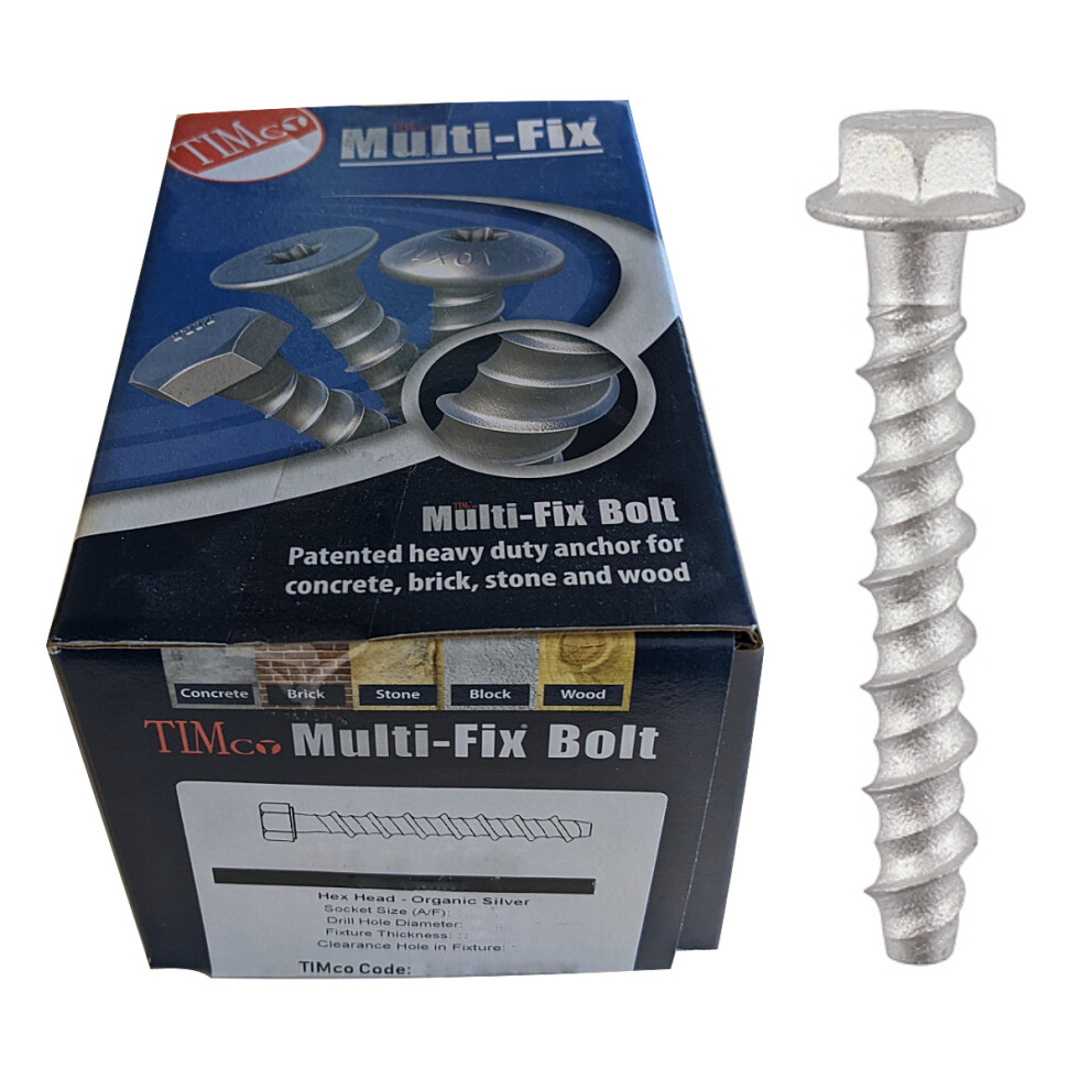 Timco Exterior Multi-Fix Hex Flange Head Bolts - 6.0 X 100 (100 Pack)