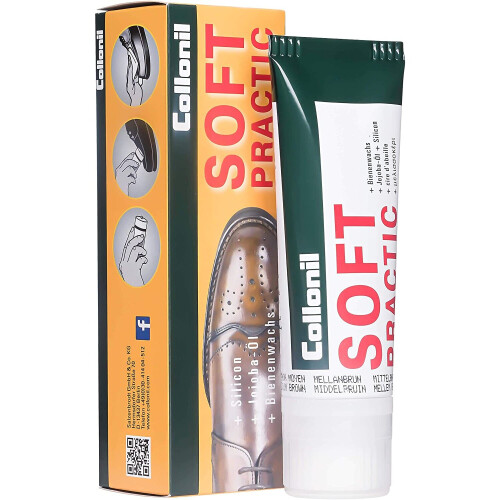 Shoe Polish For Fine Smooth Leather Collonil Soft Practic 75 ml (Mid Brown)