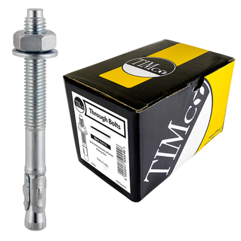 Timco Through Bolts (Silver) - M20 x 130mm (10 Pack Box)-image-OPC-P9ZDTYF-NEW