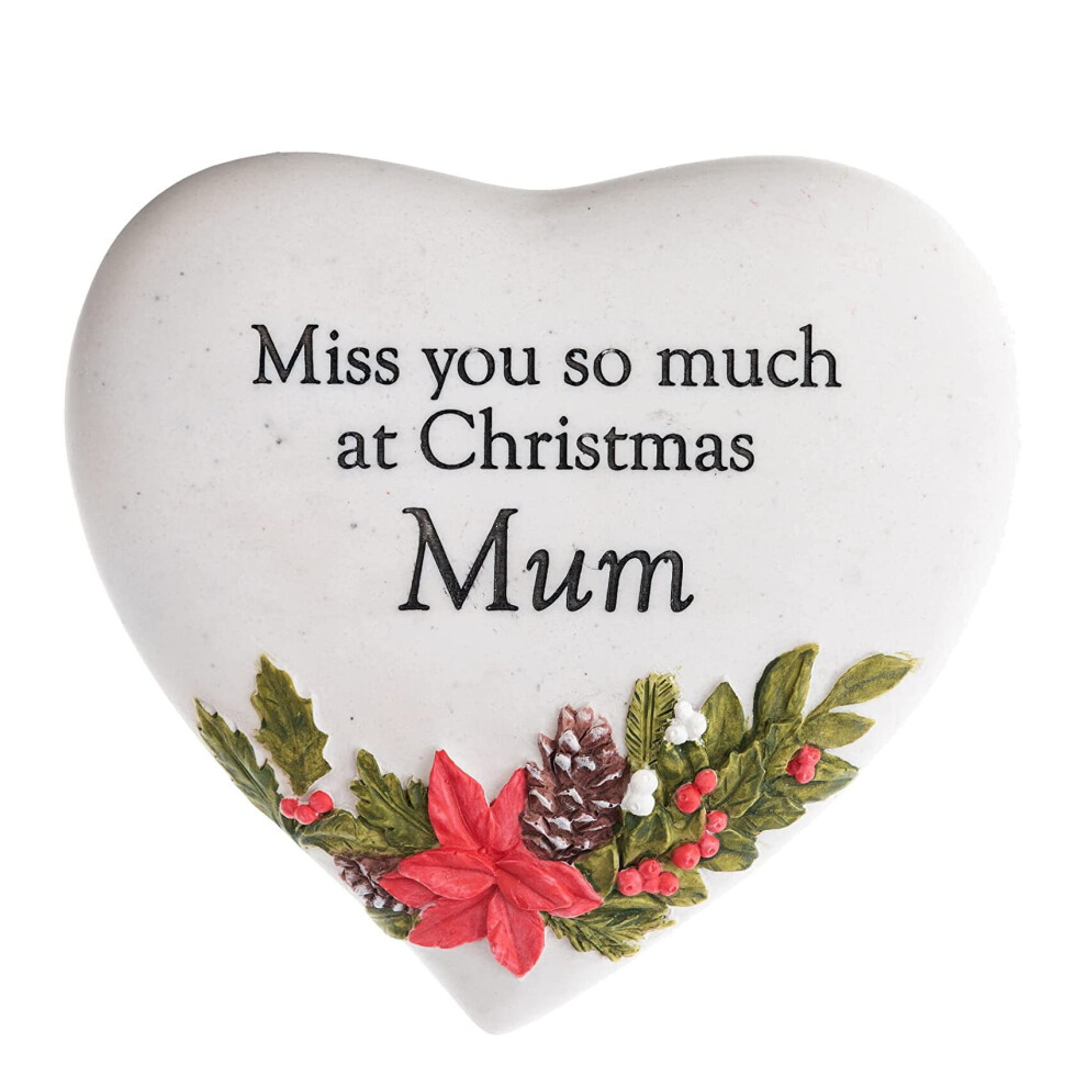 Christmas Graveside Plaque Miss You Mum Heart Remembrance Ornament