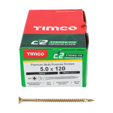 Timco Yellow C2 Strong-Fix Double Countersunk PZ2 Screws - 5 x 120mm ( 100 Box )