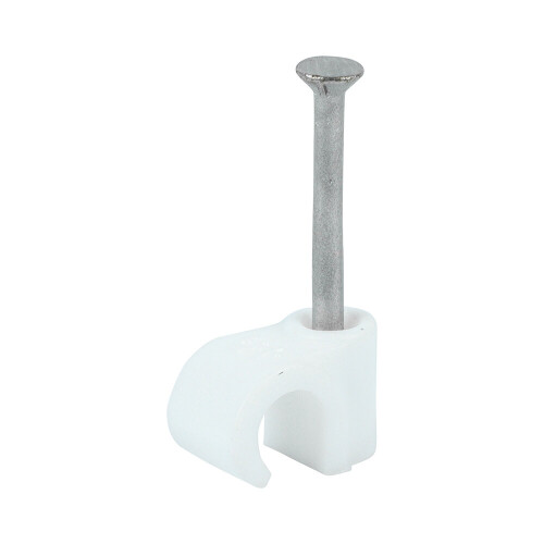 TIMco Timco Round Cable Clips White - To fit 6.0mm (100 Pack)