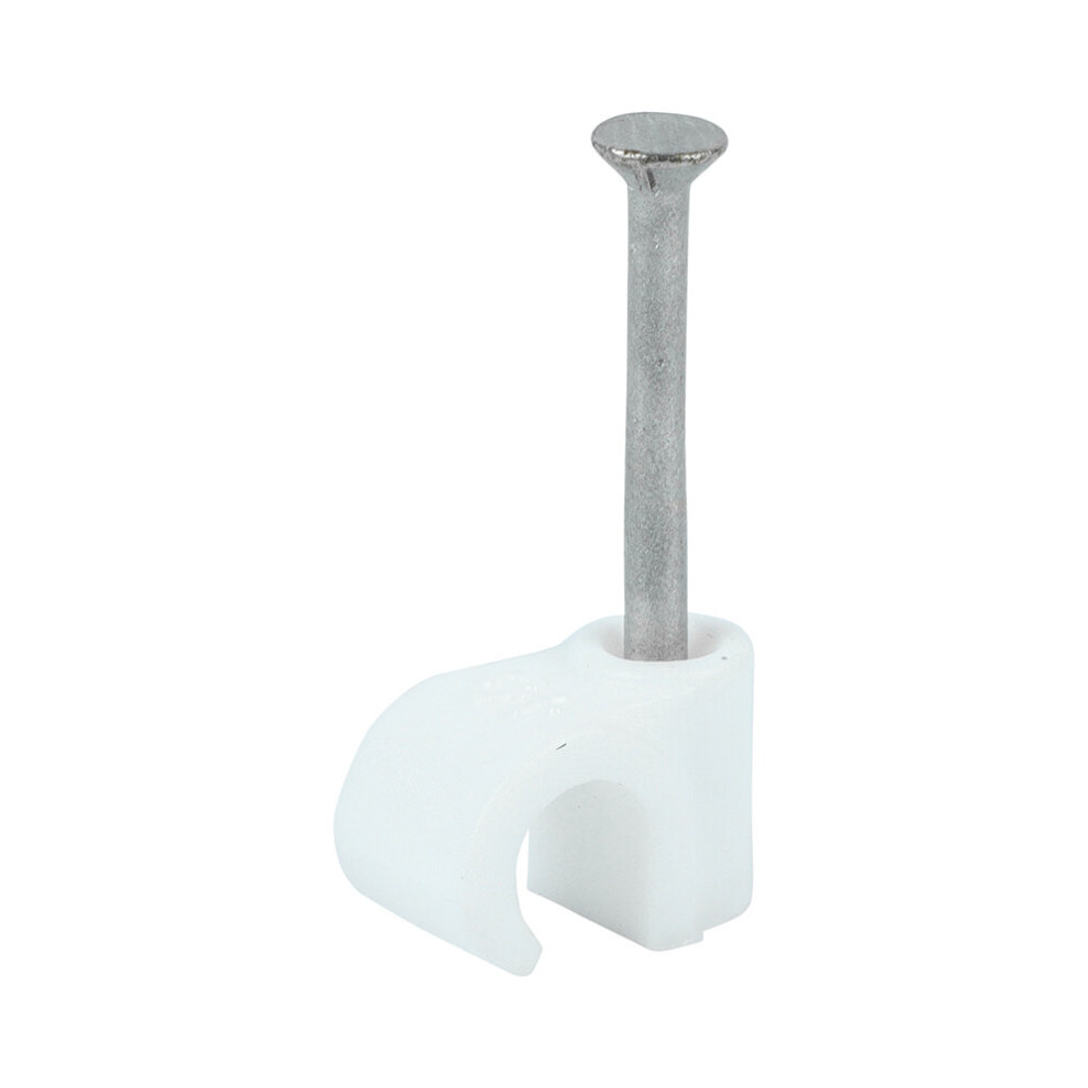 Timco Round Cable Clips - To Fit 6.0Mm (100 Pack) White