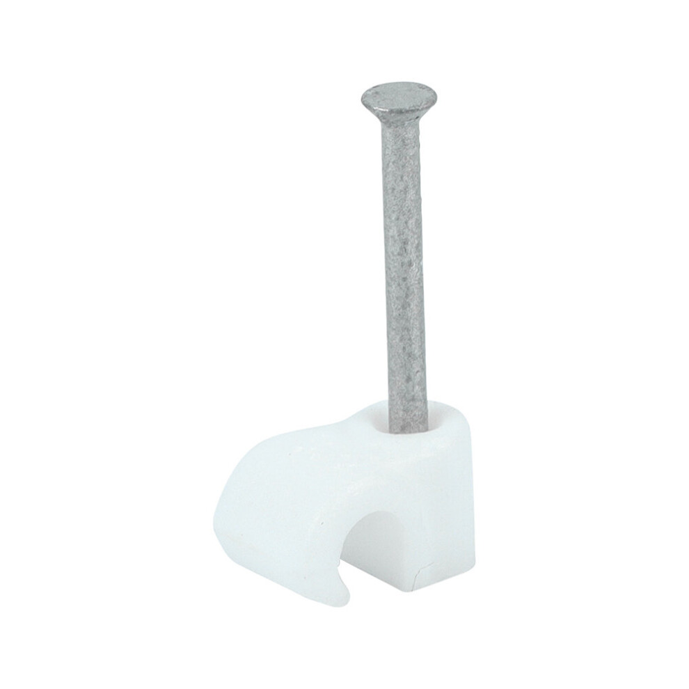 Timco Round Cable Clips White - To fit 3.5mm (100 Pack)