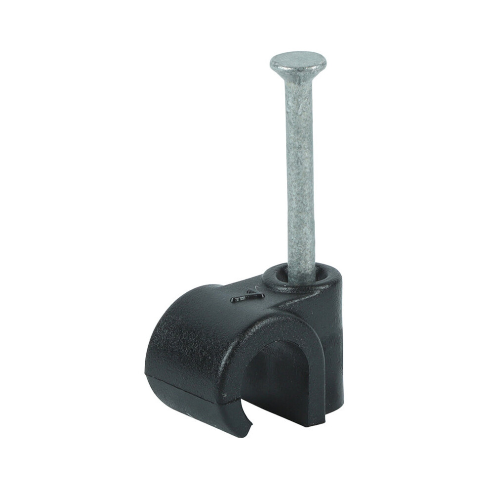 Timco Round Cable Clips Black - To Fit 7.0Mm (100 Pack) 5056110840116