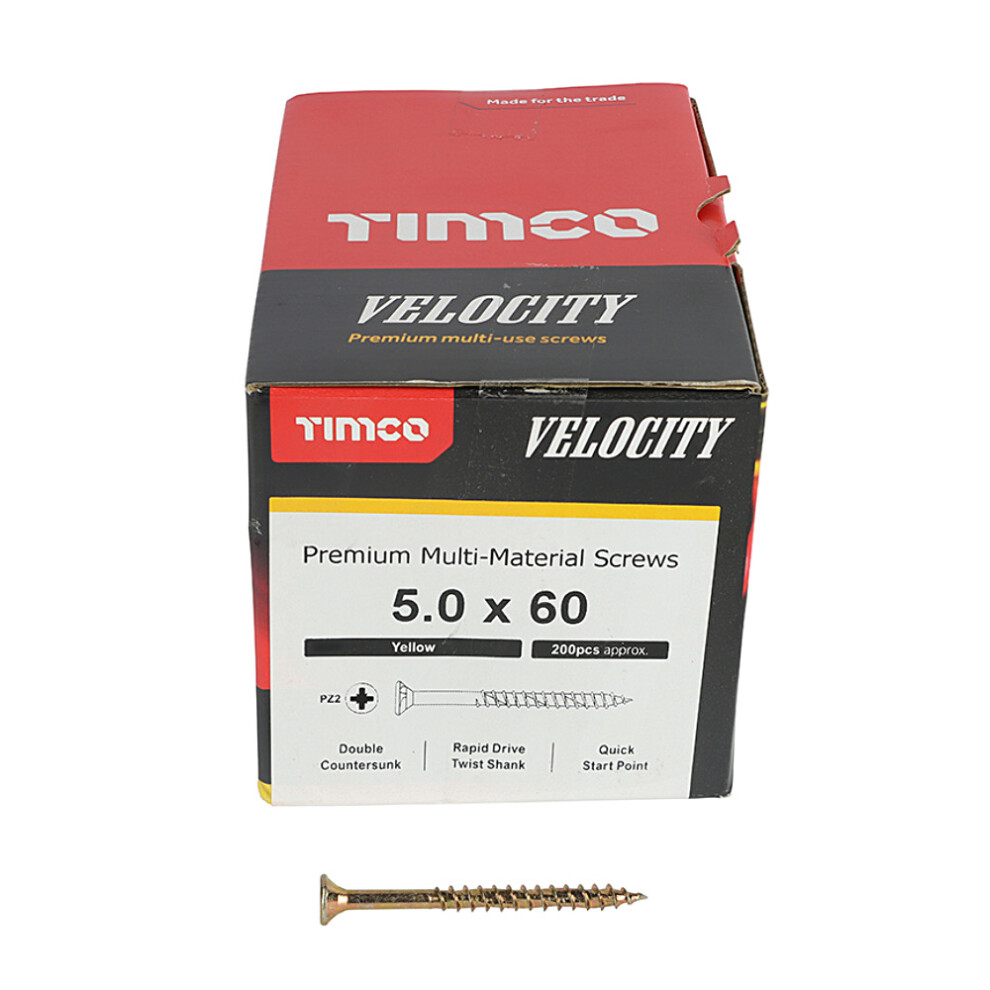 Timco Multi-Purpose Countersunk Velocity Screw - 5.0 X 60 (200 Pack)