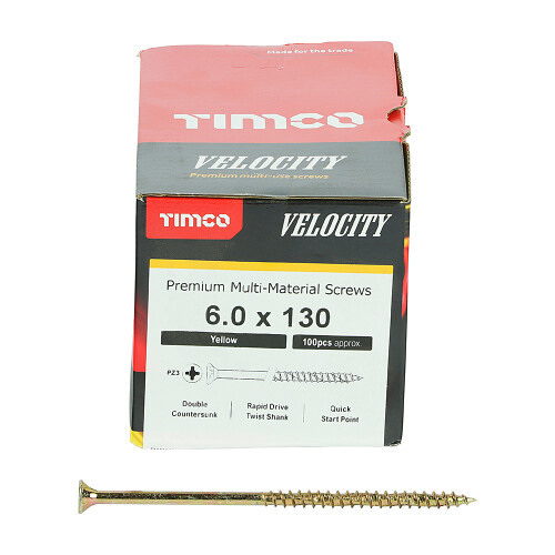 TIMco Timco Multi-Purpose Countersunk Velocity Screw - 6.0 x 130 (100 pack)