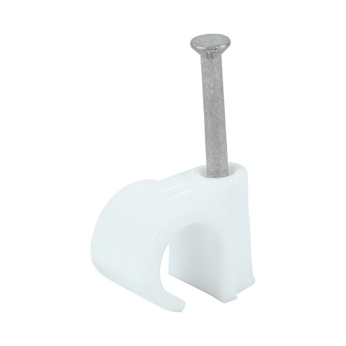 TIMco Timco Round Cable Clips White - To fit 11.0mm (100 Pack)
