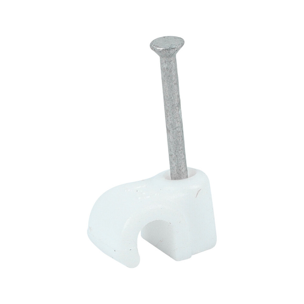 Timco Round Cable Clips White - To fit 4.5mm (100 Pack)