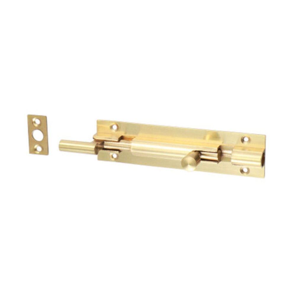 Timco Necked Barrel Bolt Polished Brass - 100 x 25mm (1 Pack Bag)