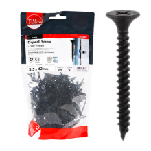 Timco Plasterboard Screws Fine Thread (Black) - 3.5 x 42mm (320 Pack Bag)