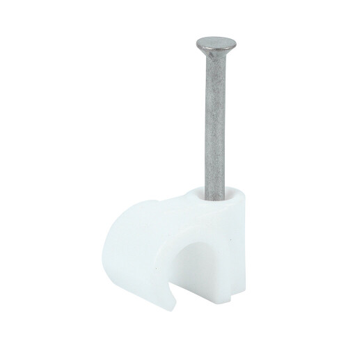 TIMco Timco Round Cable Clips White - To fit 7.0mm (100 Pack)