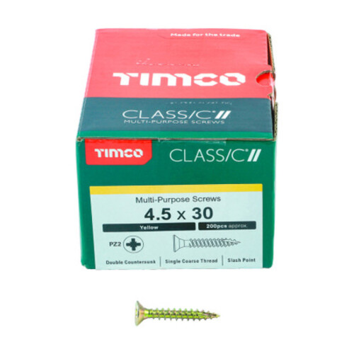 TIMco Timco Classic Multi-Purpose Double Countersunk Gold Woodscrews - 4.5 x 30