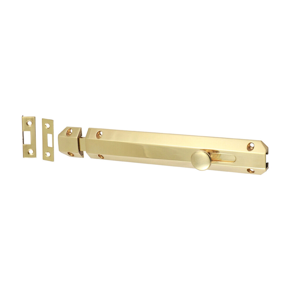 Timco Architectural Flat Section Bolt Polished Brass - 210 x 35mm (1 Pack Bag)