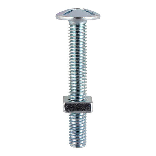 TIMco Timco Roofing Bolts & Square Nuts Silver - M6 x 80 (4 Pack)